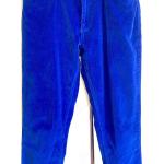 Pantalons bleu électrique en velours petite look vintage pour femme 