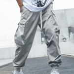 Pantalons classiques verts en fibre synthétique look Hip Hop pour homme 
