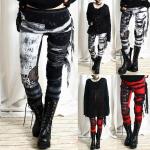 Leggings saison été gris en fibre synthétique Taille 3 XL look Punk pour femme 