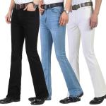 Jeans évasés blancs plus size western pour homme 