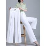 Pantalons taille haute kaki en fibre synthétique Taille L plus size look streetwear pour femme 