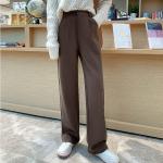Pantalons large d'automne marron en fibre synthétique Taille L look casual pour femme 