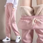 Pantalons taille haute roses en fibre synthétique Taille 3 XL plus size look fashion pour femme 