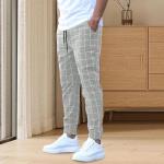 Pantalons kaki à carreaux en fibre synthétique à imprimés Taille 3 XL look casual pour homme 