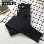 Pantalons taille haute noirs en cuir Taille 3 XL plus size look sexy pour femme 