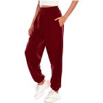 Pantalons de Golf rouges camouflage en cuir synthétique à galons Taille XXL plus size look fashion pour femme 