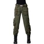 Pantalons de randonnée kaki en coton respirants look militaire pour femme 