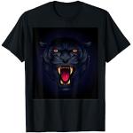 T-shirts noirs à effet léopard à motif panthères à manches courtes à manches courtes Taille S classiques pour homme 