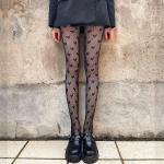Collants à résille en fibre synthétique Tailles uniques look asiatique pour femme 