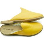 Chaussures casual jaunes en peau lainée respirantes pour pieds larges look casual pour femme 