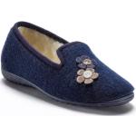 Chaussons Blancheporte bleus en textile en laine pour pieds larges Pointure 38 avec un talon entre 3 et 5cm pour femme 
