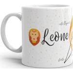 Tasses à café orange à motif lions 