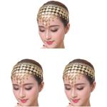 Accessoires de danse orientale dorés à pompons en lot de 3 Tailles uniques look fashion pour femme 