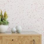 Pink Speckle Wallpaper | Papier Peint Amovible En Terrazzo Fond D'écran Blush Accent De Pépinière Rose Subtil