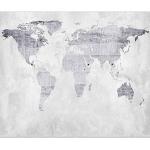 Papiers peints intissés Murando gris imprimé carte du monde 