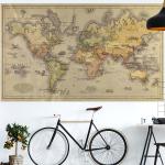 Papiers peints panoramiques Plage marron imprimé carte du monde made in France 
