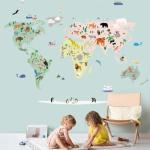 Papiers peints panoramiques Mimi'lou imprimé carte du monde made in France 