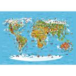 Papiers peints panoramiques blancs imprimé carte du monde 