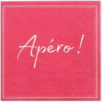 Papstar 20 Serviettes, 3 plis pliage 1/4 25 cm x 25 cm fuchsia "Apero" - rose papier 87717