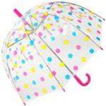 Parapluie cloche transparent automatique - Pois multicolores