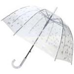 Parapluie cloche transparente - Ouverture automatique - Pois argentés