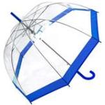 Parapluie droit ouverture automatique - Transparent avec bordure bleue