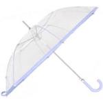 Parapluie droit - ouverture automatique - transparent bordure mauve