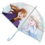 Parapluie enfant transparent - Parapluie fille - Poignée bleue - Elsa et Anna