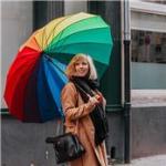 Parapluies Happy Rain bleu ciel Taille XXL pour femme 