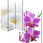 Paravent 3 panneaux pans séparateur de pièce 180x120cm motif orchidée PAR04001