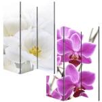 Paravents Decoshop26 blancs en plastique à motif orchidées 