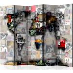 Paravents Paris Prix multicolores en bois imprimé carte du monde Banksy en promo 