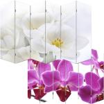 Paravent 6 panneaux pans séparateur de pièce 180x240cm motif orchidee PAR04008
