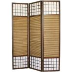 Paravent japonais avec bambou en bois de 3 Panneaux -PEGANE-