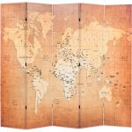 Paravents en bois Helloshop26 jaunes en bois imprimé carte du monde 