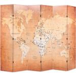Paravents en bois Helloshop26 jaunes en bois imprimé carte du monde 