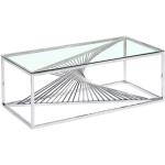 Tables basses design argentées en verre modernes 