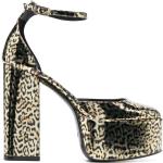 Sandales Paris Texas marron clair à effet léopard en cuir à bouts ronds Pointure 40 pour femme en promo 