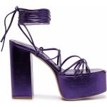 Sandales Paris Texas violettes en cuir en cuir à bouts ronds Pointure 41 pour femme en promo 