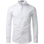 Chemises oxford blanches en coton mélangé lavable en machine à manches longues Taille 3 XL look urbain pour homme 