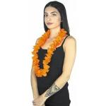 Colliers hawaiens Party Pro orange fluo à fleurs 