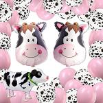 Ballons hélium à motif vaches de la ferme 