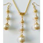 Parures de bijoux de mariée dorées en cristal à perles style bohème 