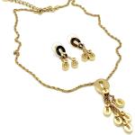 Boucles d'oreilles pendantes dorées en cristal à strass look vintage pour femme 