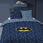 Linge de lit bleu en coton Batman 240x220 cm pour enfant 