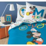 Housses de couette bleues en coton Mickey Mouse Club 140x200 cm pour enfant en promo 