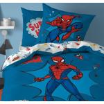 Linge de lit CTI bleu en coton Spiderman 140x200 cm pour enfant 