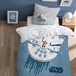 Linge de lit bleu en coton Star Wars Millennium Falcon 140x200 cm pour enfant 