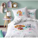 Linge de lit rose à fleurs en coton Pat Patrouille 140x200 cm 1 place pour enfant 