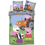 Housses de couette multicolores en coton à motif tracteurs Peppa Pig 80x80 cm pour enfant 
